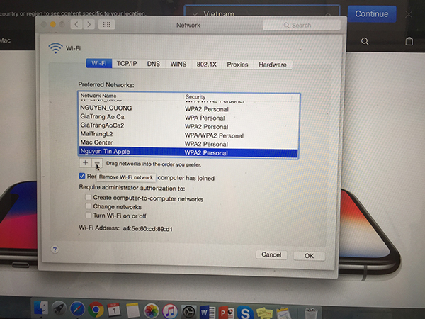 Hướng dẫn cài đặt wifi mac os x